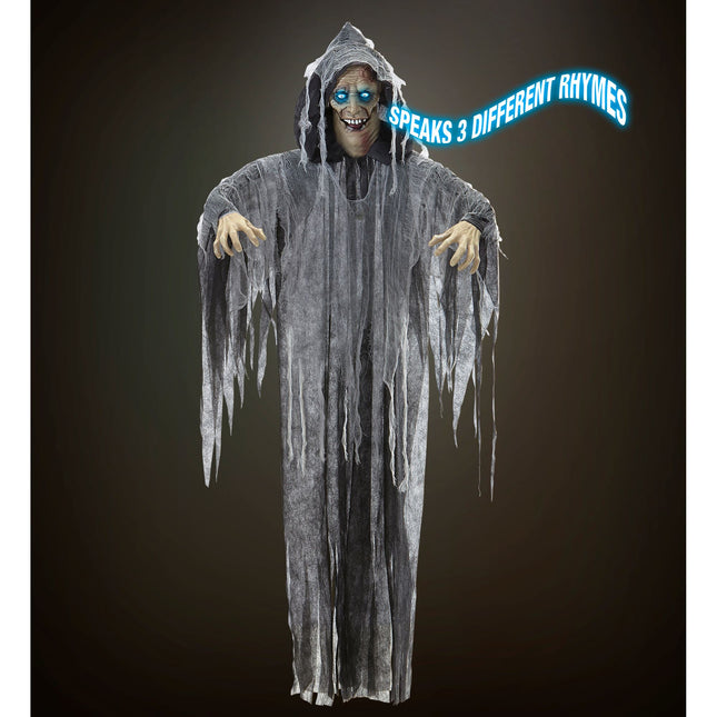 Muñeca Halloween Zombi Gris Con Sonido, Luz Y Movimiento