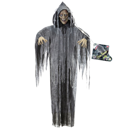 Muñeca Halloween Zombi Gris Con Sonido, Luz Y Movimiento