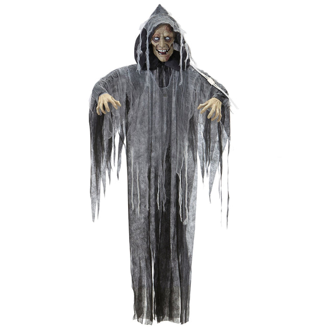 Muñeca Halloween Zombi Gris Con Sonido, Luz Y Movimiento