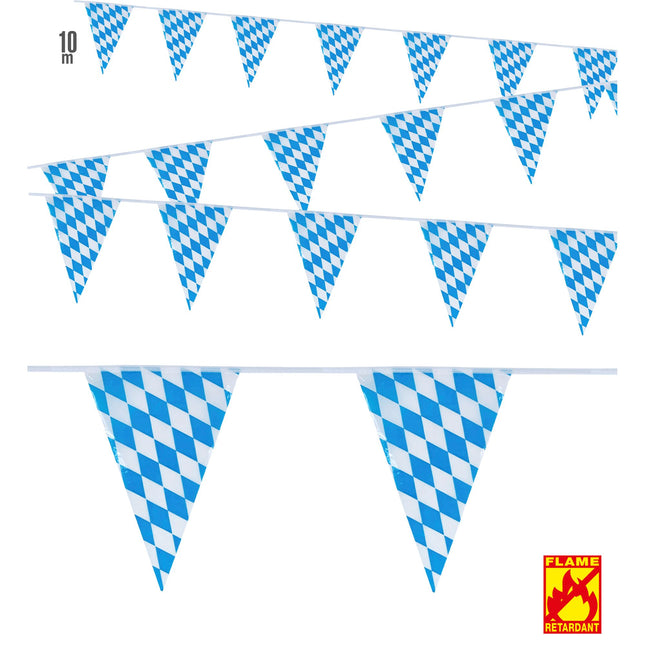 Guirnalda Oktoberfest Azul Blanco 6m