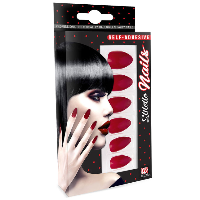 Uñas postizas Rojo Burdeos