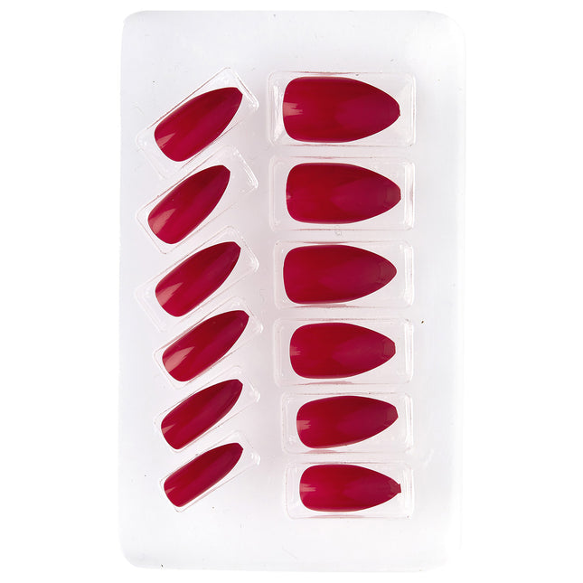 Uñas postizas Rojo Burdeos