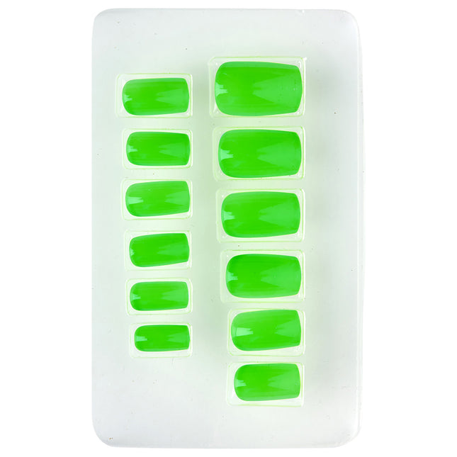 Uñas postizas verde neón