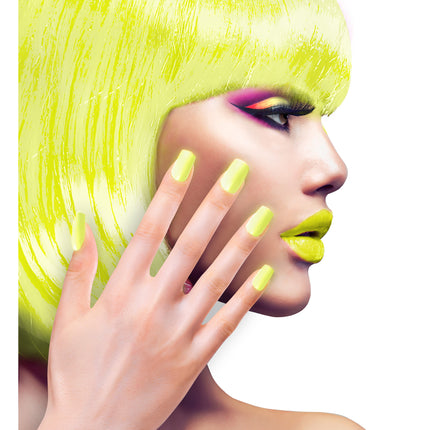 Uñas postizas amarillo neón