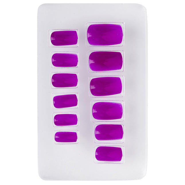 Uñas postizas morado neón