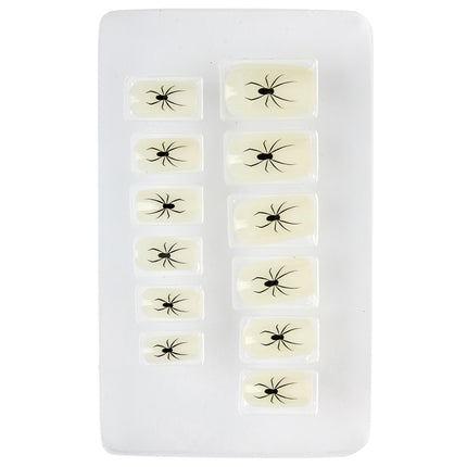 Uñas postizas de Halloween Araña que brilla en la oscuridad