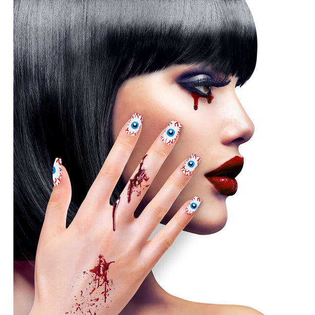 Halloween Uñas postizas Ojos