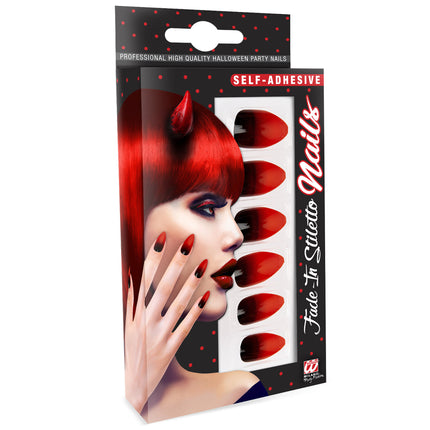 Halloween Uñas postizas Rojo