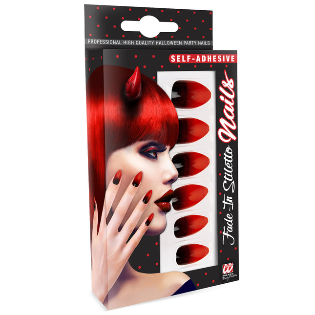 Halloween Uñas postizas Rojo
