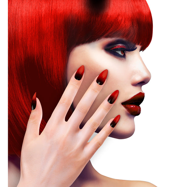 Halloween Uñas postizas Rojo