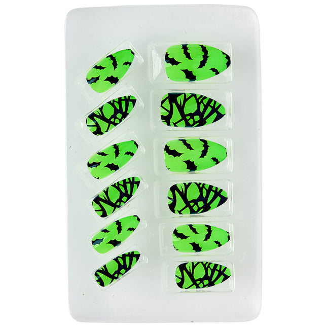 Halloween Uñas postizas Murciélago