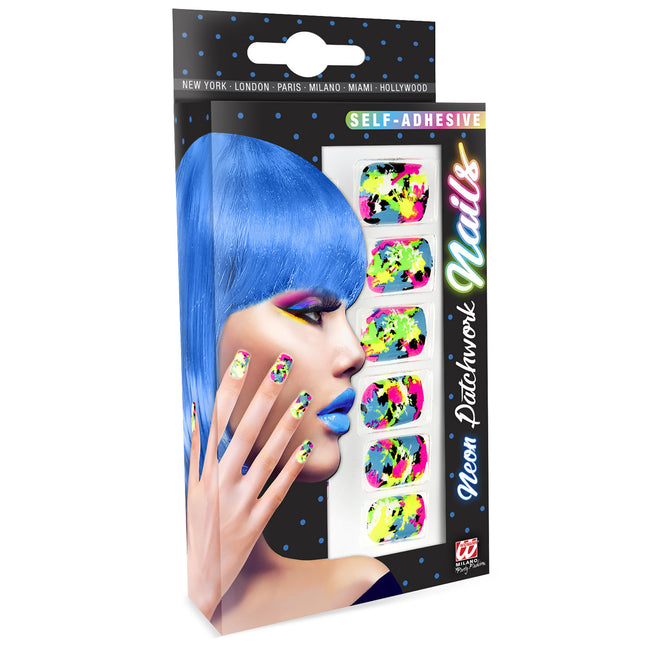 Uñas postizas de Halloween de colores