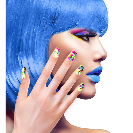 Uñas postizas de Halloween de colores
