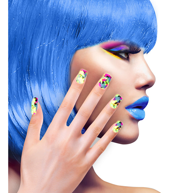 Uñas postizas de Halloween de colores