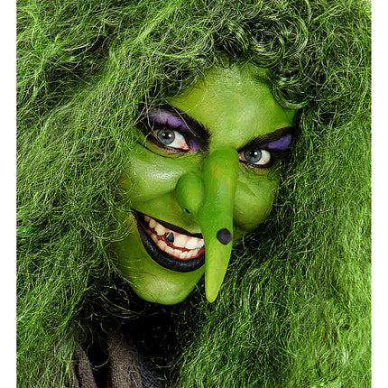 Bruja de Halloween con nariz falsa