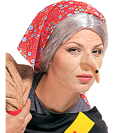 Bruja de Halloween con nariz falsa