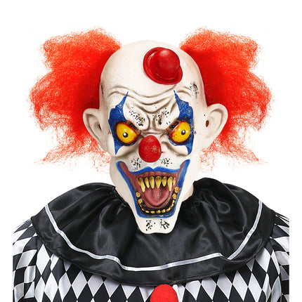 Máscara Halloween Payaso Con Pelo Y Sombrero