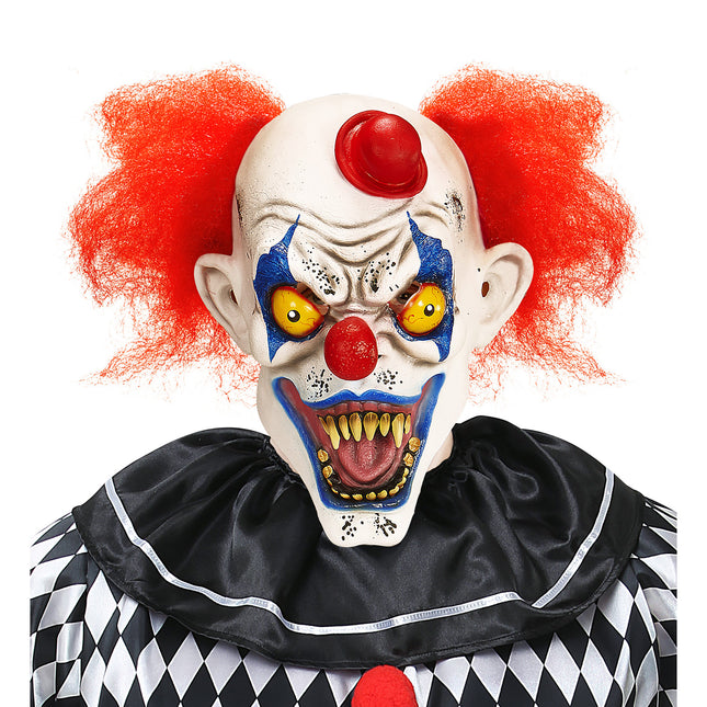 Máscara Halloween Payaso Con Pelo Y Sombrero