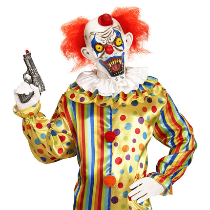 Máscara Halloween Payaso Con Pelo Y Sombrero