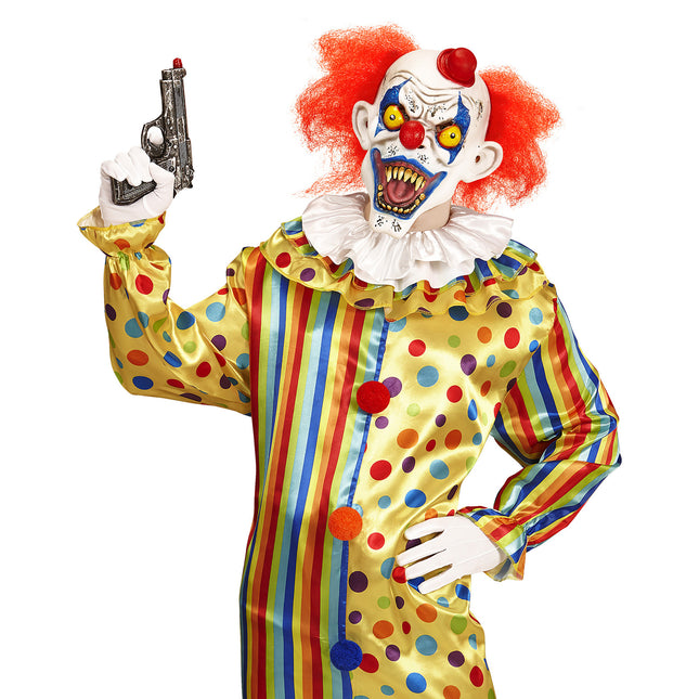 Máscara Halloween Payaso Con Pelo Y Sombrero