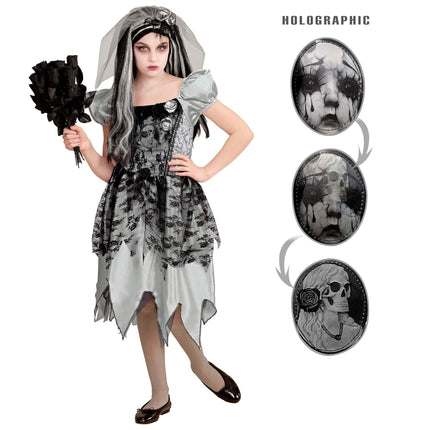 Vestido Halloween Niña Novia Fantasma