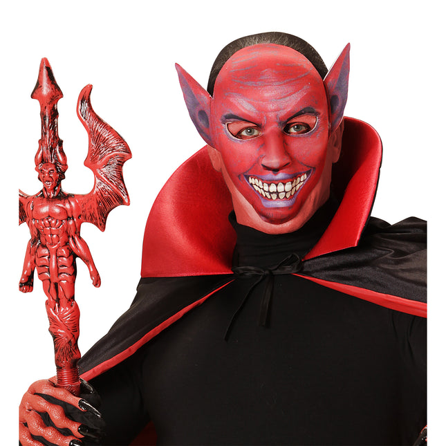 Máscara de Halloween Diablo Rojo Burdeos