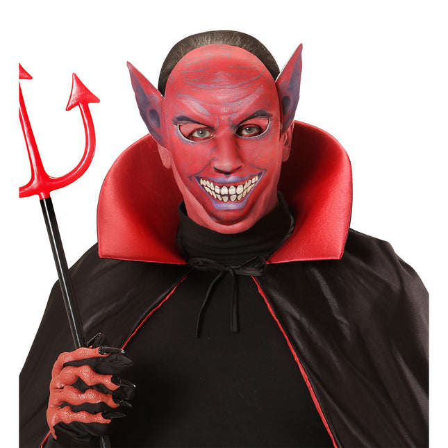 Máscara de Halloween Diablo Rojo Burdeos