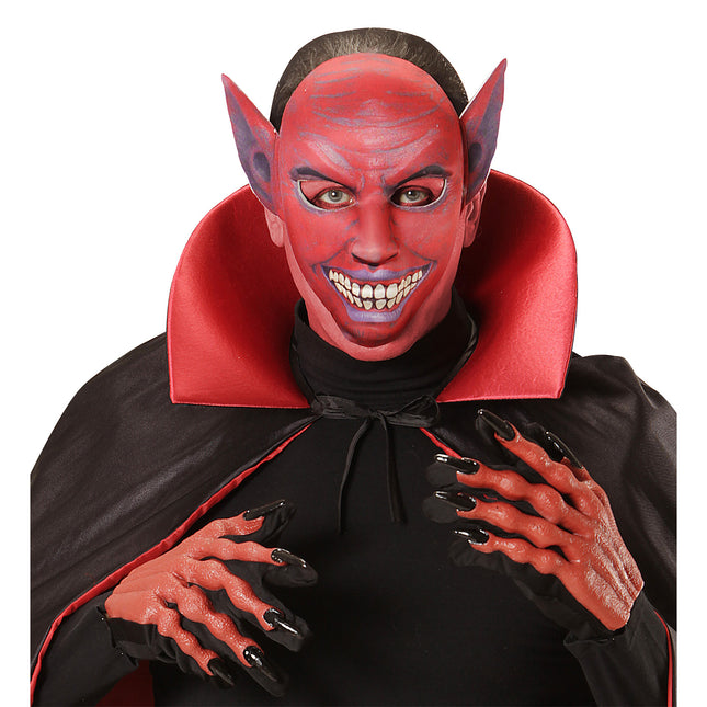 Máscara de Halloween Diablo Rojo Burdeos