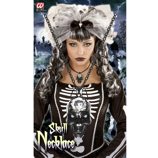Collar de Halloween Calavera con Gema