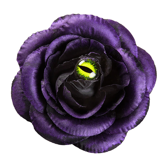 Pinza para el pelo de Halloween Rosa púrpura con ojo de gato