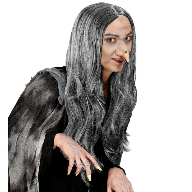 PELUCA, BRUJA CRUDELIA GRIS (EN CAJA DE PLÁSTICO)