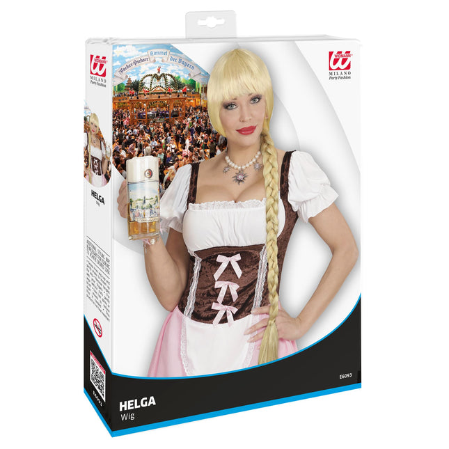 Peluca Oktoberfest Rubia Helga