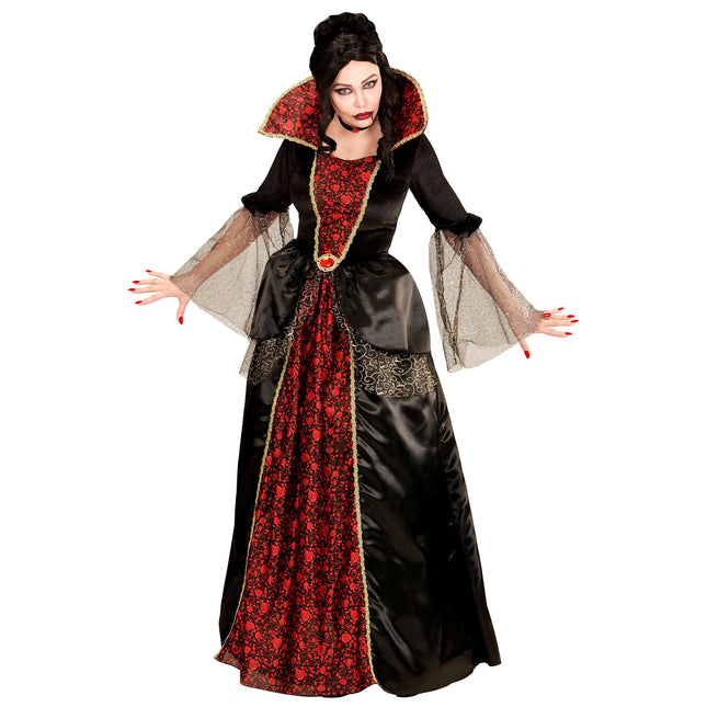 Vestido Halloween Rojo Negro Señoras Vampiro