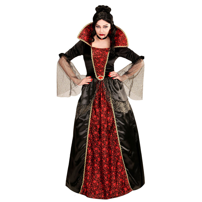 Vestido Halloween Rojo Negro Señoras Vampiro