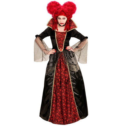 Vestido Halloween Rojo Negro Señoras Vampiro