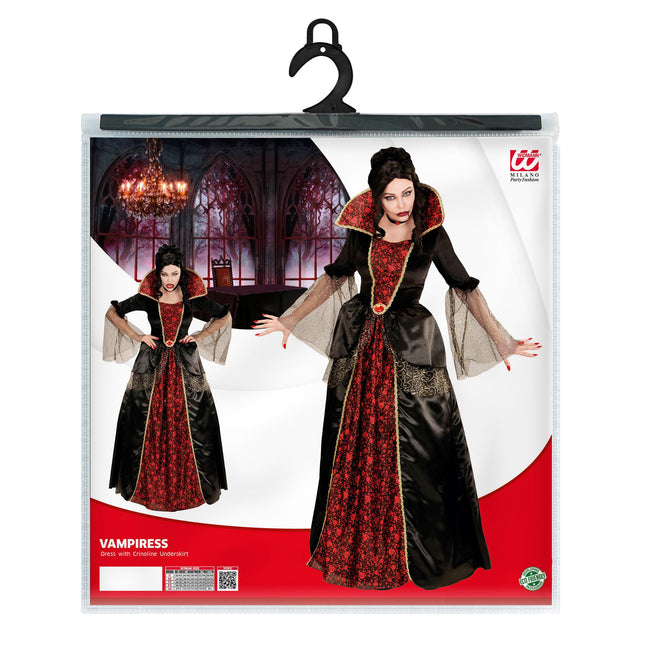 Vestido Halloween Rojo Negro Señoras Vampiro
