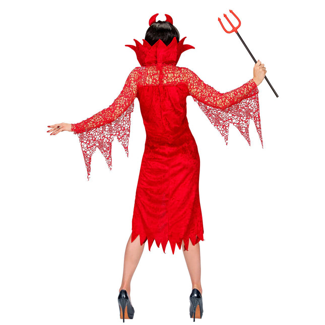 Vestido Halloween Rojo Señoras Diablo 2 piezas