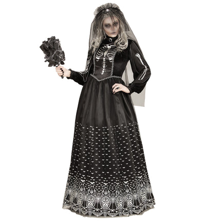 Vestido Halloween Damas Novia Esqueleto