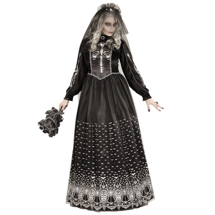 Vestido Halloween Damas Novia Esqueleto