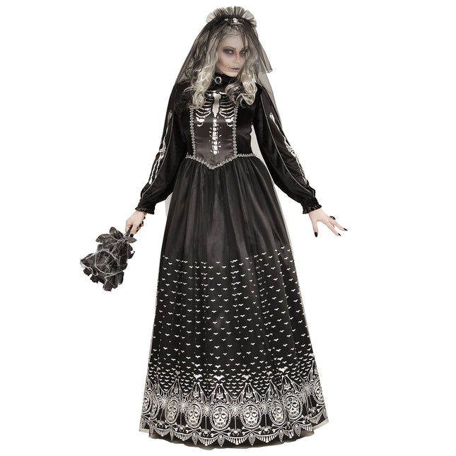 Vestido Halloween Damas Novia Esqueleto