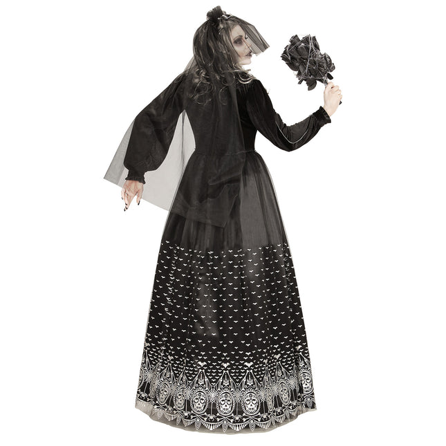 Vestido Halloween Damas Novia Esqueleto
