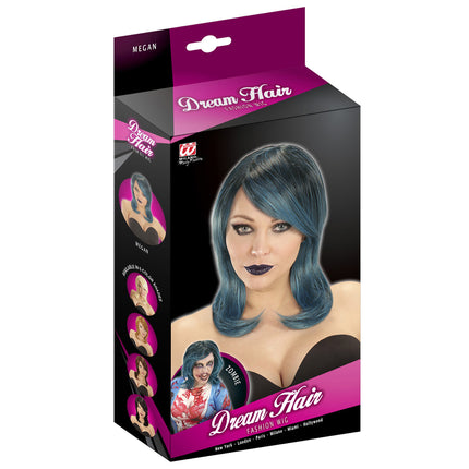 Peluca Halloween Bob Azul