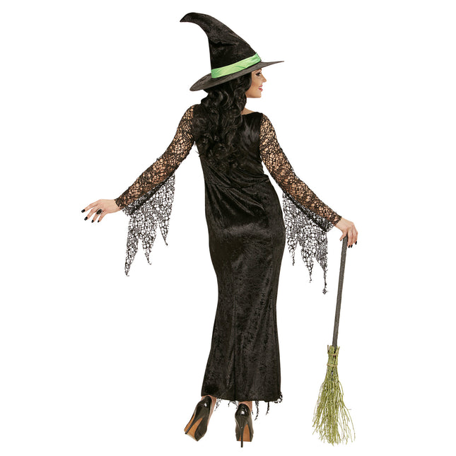 Vestido de Halloween Negro Señoras Bruja Encaje