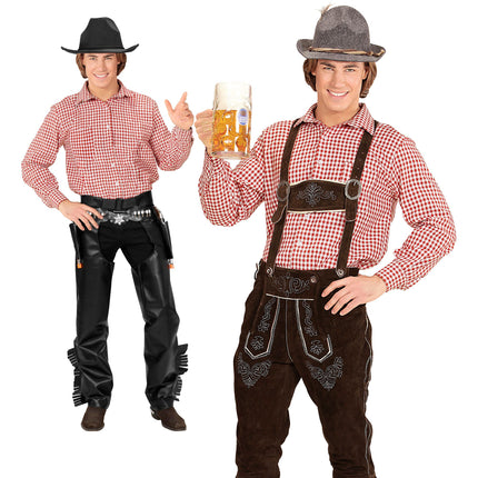 Camiseta Oktoberfest Rojo Blanco Hombre