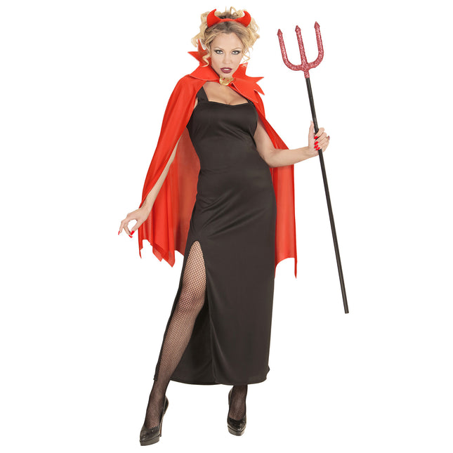 Vestido Halloween Rojo Negro Señoras Diablo