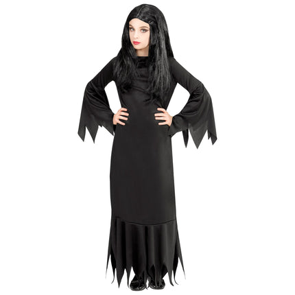 Vestido de Halloween Mortisia Negra Niña