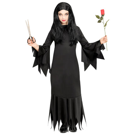 Vestido de Halloween Mortisia Negra Niña