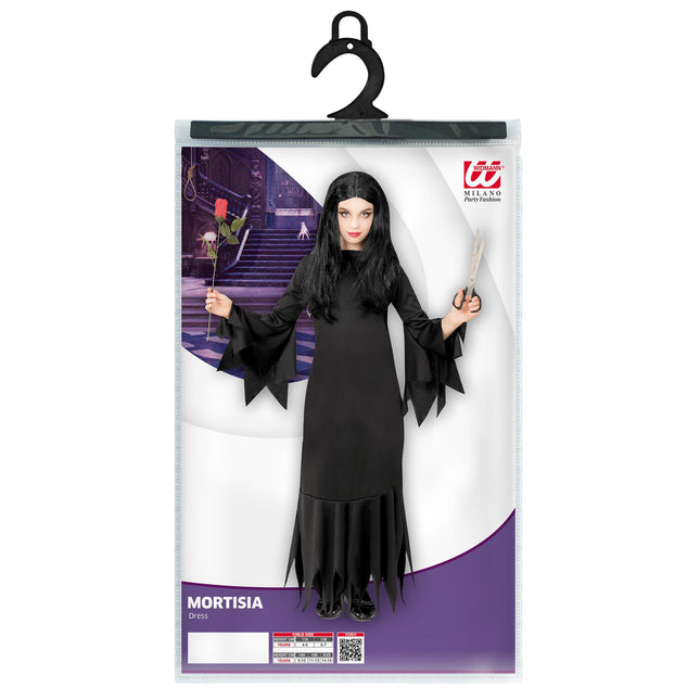 Vestido de Halloween Mortisia Negra Niña
