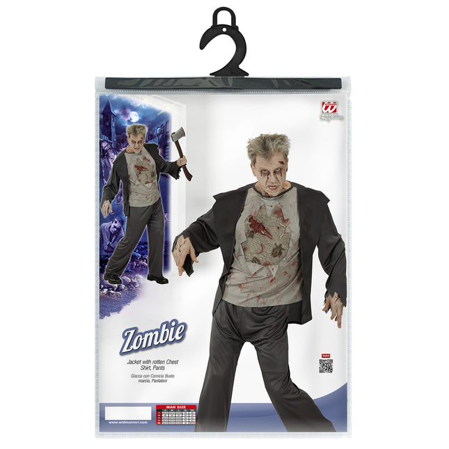 Disfraz de Halloween Zombie Negro para Hombre