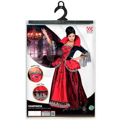 Vestido de Halloween Damas Vampiro 3 piezas